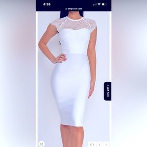 Emprada white bandage dress large
